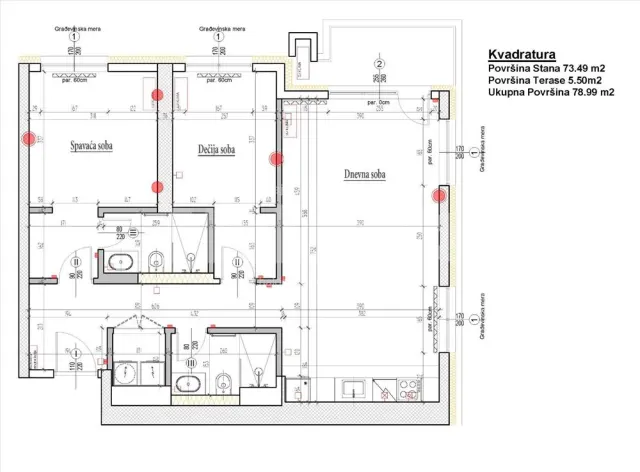 For rent: 3-bedroom apartment, 78 m² — Opština Savski venac — photo 4